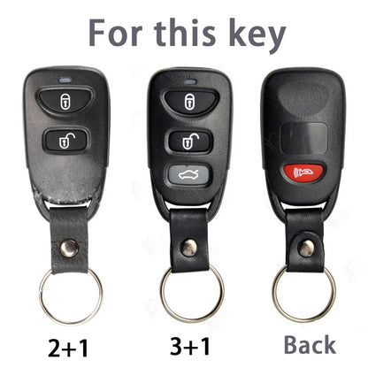 Key Fob Cover for Hyundai 2+1 and 3+1 Button Keys, Soft TPU Case for Tucson, Sonata and Santa Fe, White, Gray or Black