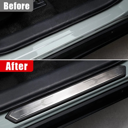 Door Sill Scuff Plate Covers for Toyota RAV4 and RAV4 Hybrid 2019-2025 (XA50), 4-Piece ABS Plastic Set