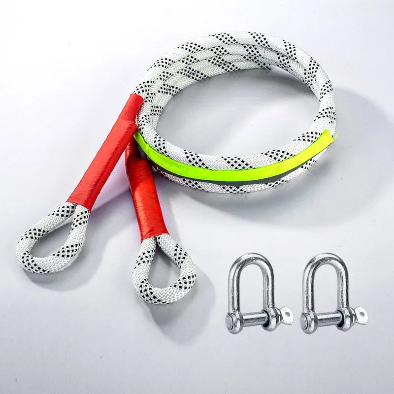 Heavy Duty Tow Strap with Steel U Hooks, 3, 5 or 10 Ton Rating, 3 to 7 m Long, Emergency Towing Rope for Cars and SUVs