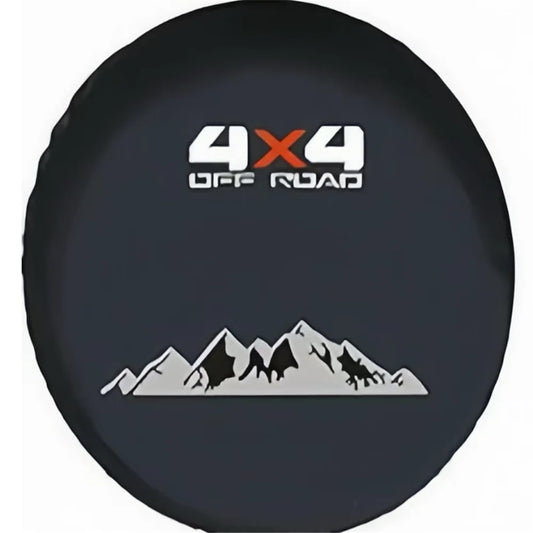 Spare Tire Cover for Jeep Wrangler, 4x4 Mountain PU Leather, No Camera Hole, 14 to 18 in, 20 Lettered Designs