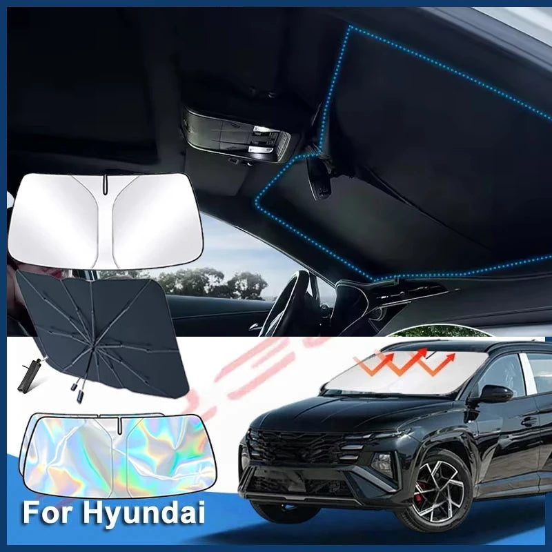 Windshield Sun Shade for Hyundai Tucson 2022-2025, PVC Front Window UV Cover, 3 Styles with 2 Sizes Each