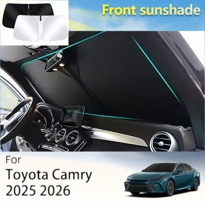 Front Windshield Sun Shade for Toyota Camry 2025-2026 (XV80), PVC Sunshade for Heat Insulation and Sun Protection