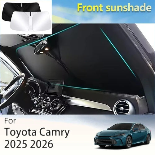 Front Windshield Sun Shade for Toyota Camry 2025-2026 (XV80), PVC Sunshade for Heat Insulation and Sun Protection
