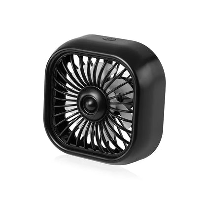 Mini Air Vent Car Fan with Colorful LED Lights, 3 Speed USB Cooling Fan with Soft Rubber Vent Clip, Black or White