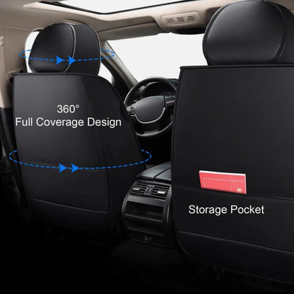 Faux Leather Seat Covers for Toyota RAV4 2019-2024, 5-Seat Full Set with Headrest Covers, Black and Red