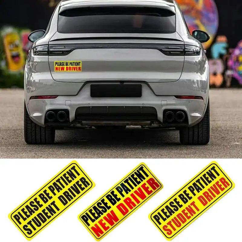 Reflective Student Driver Car Magnet, Please Be Patient New Driver Sign, Strong Removable Magnet, 3 Designs