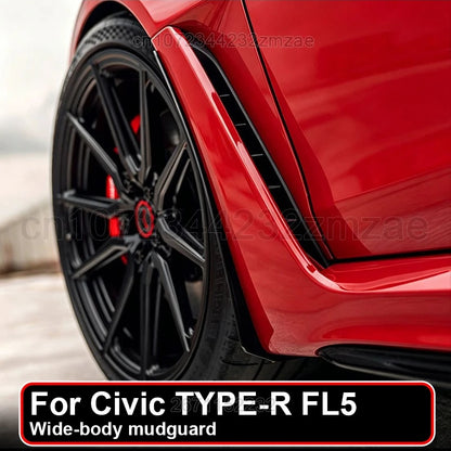 Mud Flaps for Honda Civic Type R 2022-2026 (FL5), Set of 4 TPE Splash Guards with Brackets, Clips and Wrench