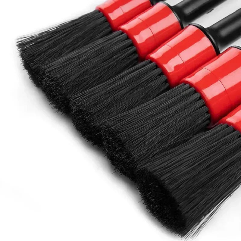 5 Piece Car Detailing Brush Set for Dashboard, Air Vents, Emblems and Wheels, Soft Bristle Cleaning Brushes