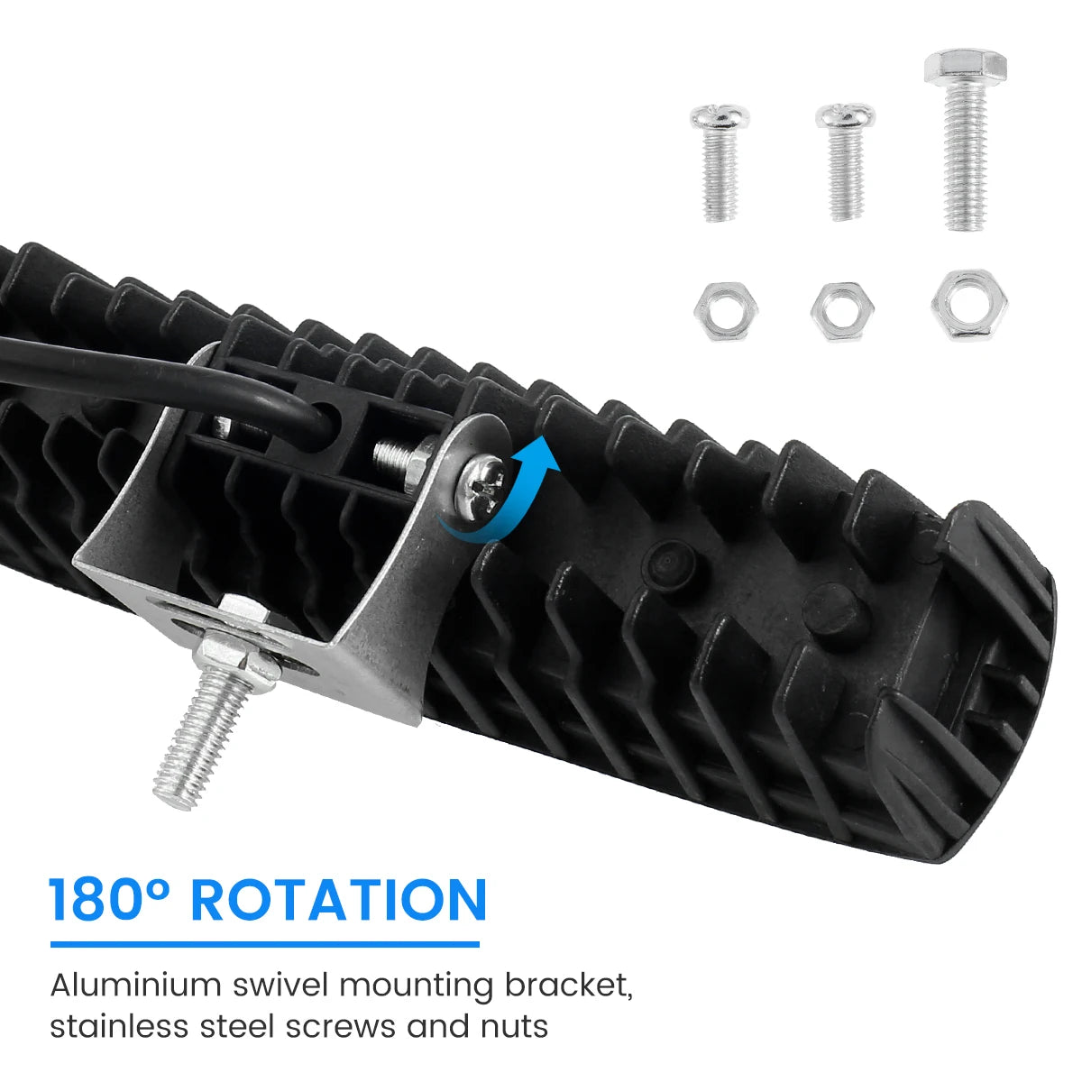 18W LED Work Light Bar, 6 LED 6000K White, Spot and Flood Combo, Aluminum Housing, Single, 2 or 4 Pack, for Trucks, ATVs and Boats