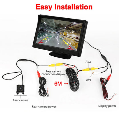 Wiring diagram for the monitor, camera, video cable and power
