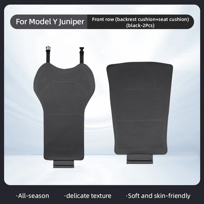 PU Leather Seat Cushions for Tesla Model Y Juniper and Model 3 Highland, Front or Rear Seat and Backrest Pads, Black or White