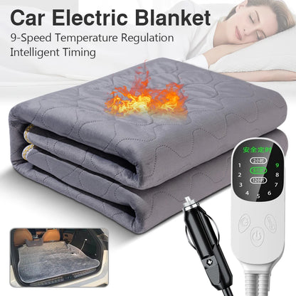 12V Heated Car Blanket, Soft Flannel Electric Travel Blanket for Car Trips and Camping, Adjustable Heat, 3 Sizes, 2 Styles
