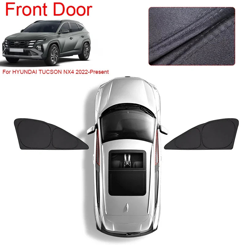 Double-Layer Window Sunshades for Hyundai Tucson 2022-2026 (NX4), Black Privacy Veil, Doors, Windshields or Whole Set