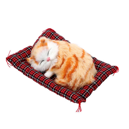 Plush Sleeping Kitten Dashboard Ornament, Lifelike Cat Doll for the Car, Desk or Shelf, 4 Colors