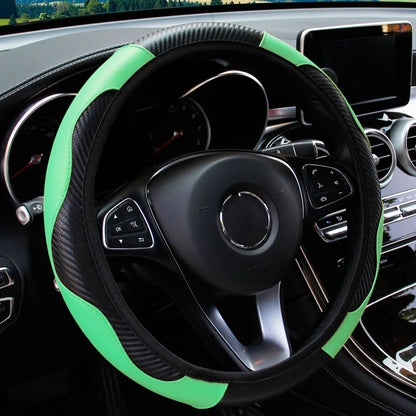 Green and black steering wheel cover