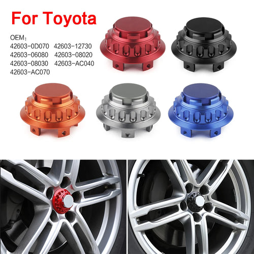 Wheel Center Caps for Toyota Camry, Corolla, Avalon, Sienna and More, 62mm Aluminum, Set of 4, 5 Colors