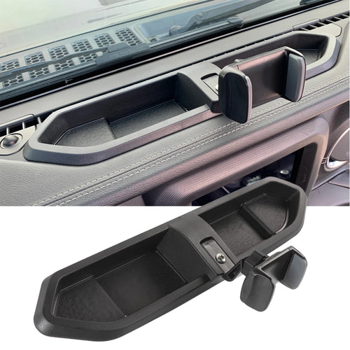 Dashboard Phone Holder for Jeep Wrangler 2018-2024 (JL), ABS Dash Mount with Storage Organizer Box, No Drilling