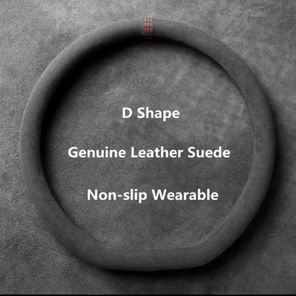 D shape suede steering wheel cover, non-slip