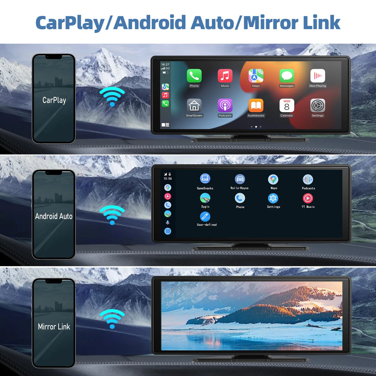 CarPlay, Android Auto and screen mirroring