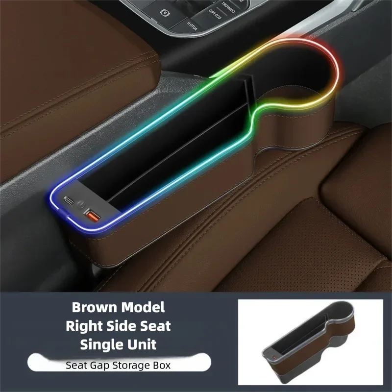 LED Car Seat Gap Filler with Fast Charger — 7-Color Ambient Light