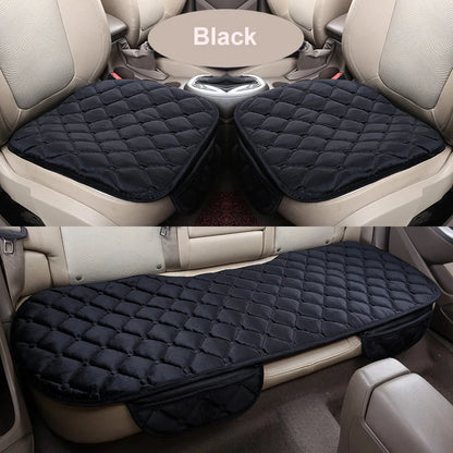 Plush Winter Car Seat Pads, Warm Non-Slip Cushions for Front and Rear Seats, Single Pad or 3 Piece Set, 4 Colors