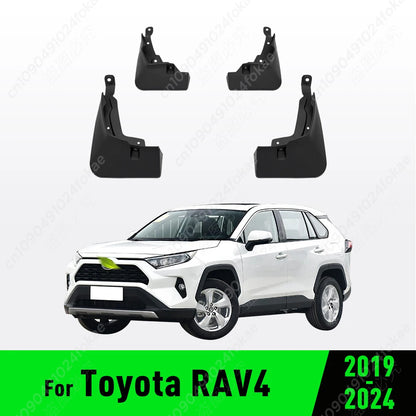 Molded ABS Mud Flaps for Toyota RAV4 2019-2024, Set of 4 Splash Guards with Screws, 2WD or 4WD Version