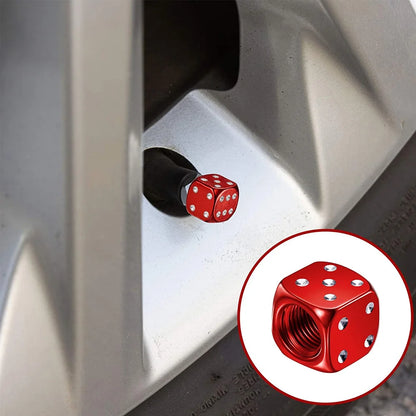 Dice Tire Valve Stem Caps, Dustproof Valve Covers for Cars, Trucks, Motorcycles and Bikes, 4 or 8 Pack, 11 Colors