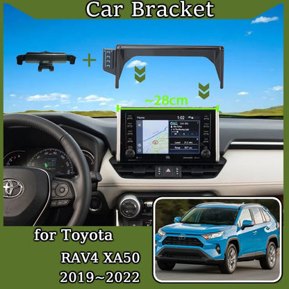 Phone Mount for Toyota RAV4 2019-2022 (XA50), Fixed Screen Bracket with Gravity Phone Holder, for Small Screen Models