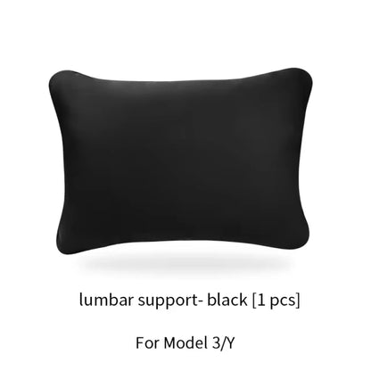 Headrest and Lumbar Pillows for Tesla Model 3 and Model Y, Soft Skin-Feel Neck and Back Support, White or Black