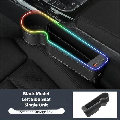 LED Car Seat Gap Filler with Fast Charger — 7-Color Ambient Light