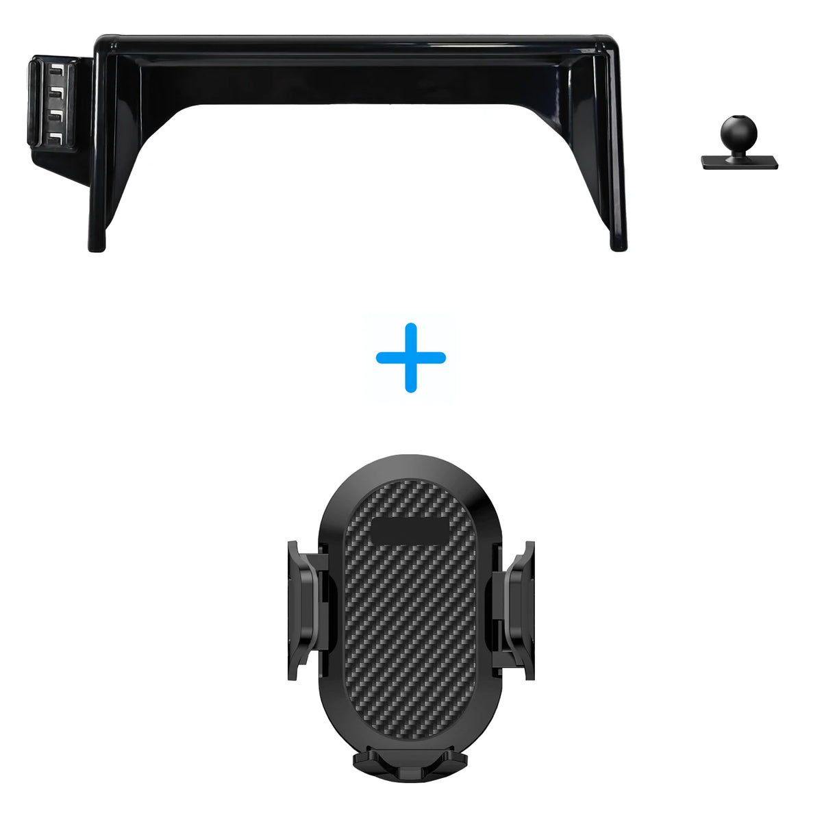 Screen Phone Mount for Toyota RAV4 2019-2023 (XA50) with 8-Inch Screen, Glass-Panel or Carbon-Look Holder, 15W Wireless Charger Option