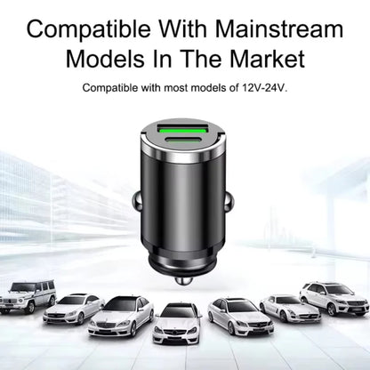 Mini Flush Fit Car Charger with Pull Ring, USB-C PD and QC Fast Charging, Rated 100W, for iPhone and Android Phones
