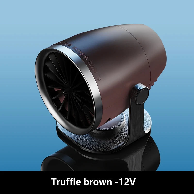 3 in 1 Car Heater and Fan, 12V or 24V 120W Windshield Defroster and Defogger with Adhesive Base, Black or Brown