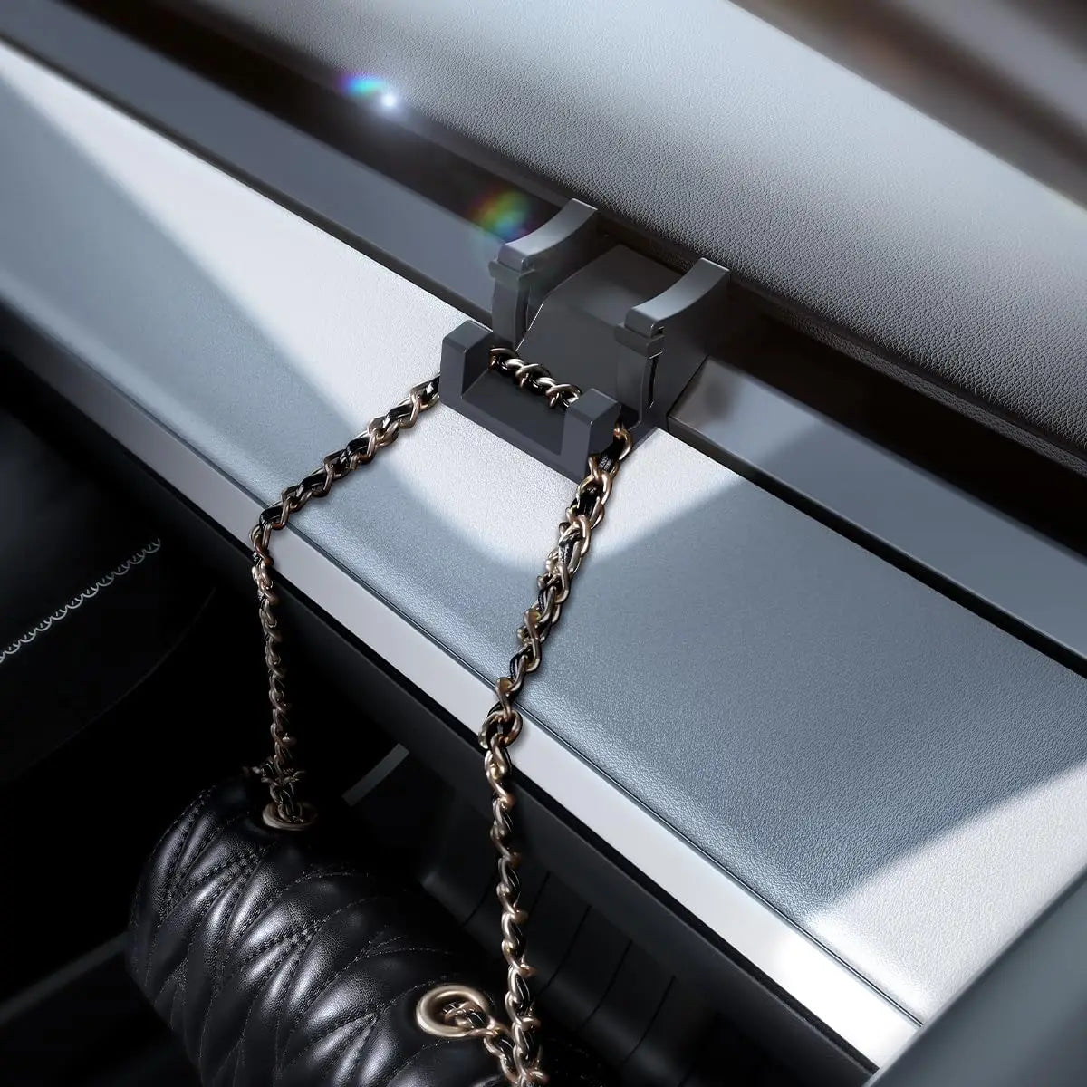 Silicone Air Vent Phone Mount for Tesla Model 3 and Model Y, Hook and Sunglass Holder, Fits Phones up to 0.5 in Thick, 2 Versions