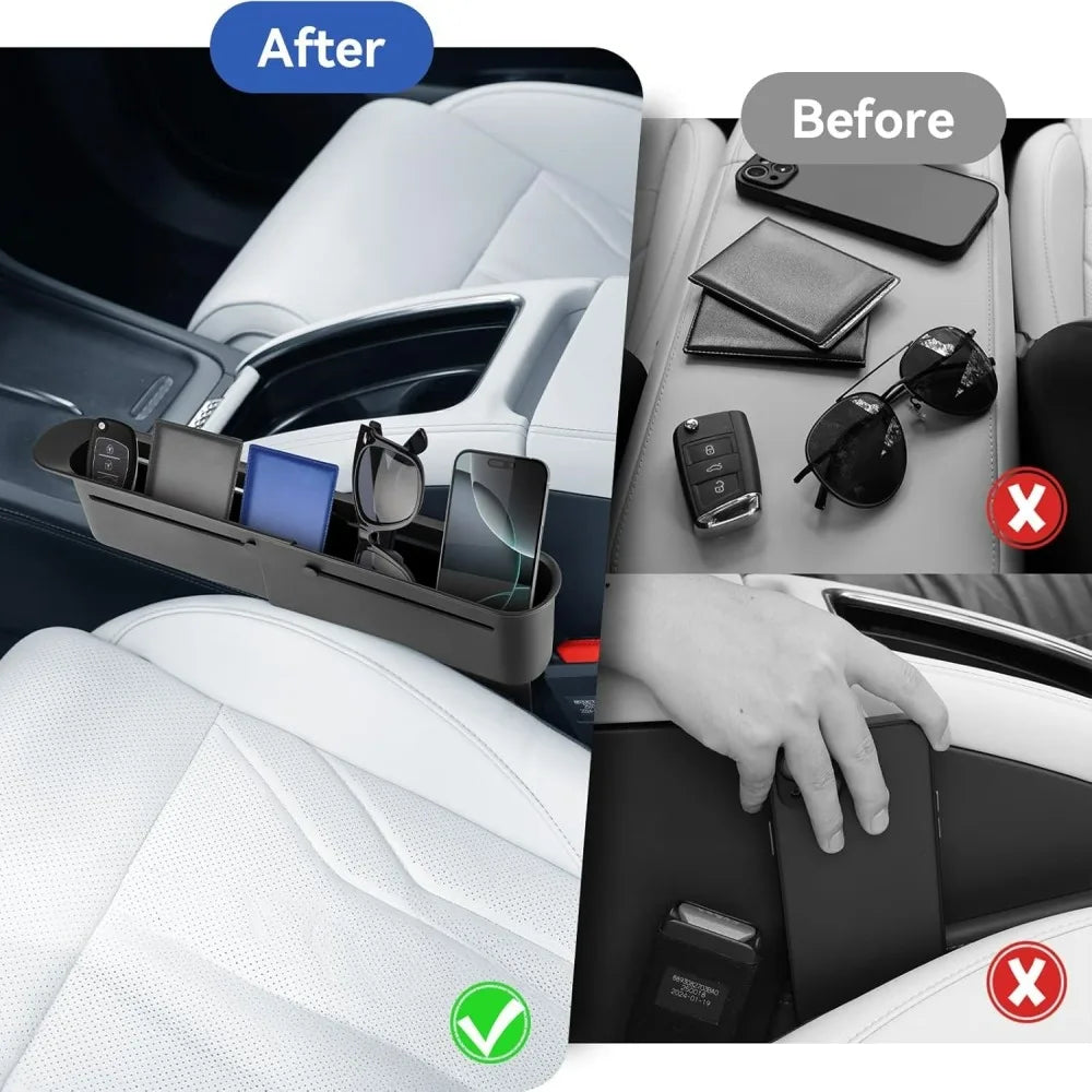 Universal Car Seat Gap Filler — Push-Pull Console Side Organizer