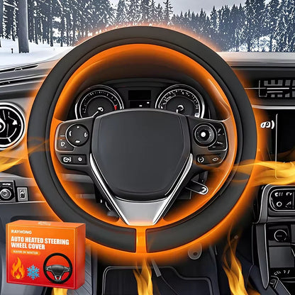 Heated Steering Wheel Cover for 14.5 to 15 Inch Wheels, 12V Plush Steering Wheel Warmer with Cigarette Lighter Plug, 1, 3, 5 or 10 Pack