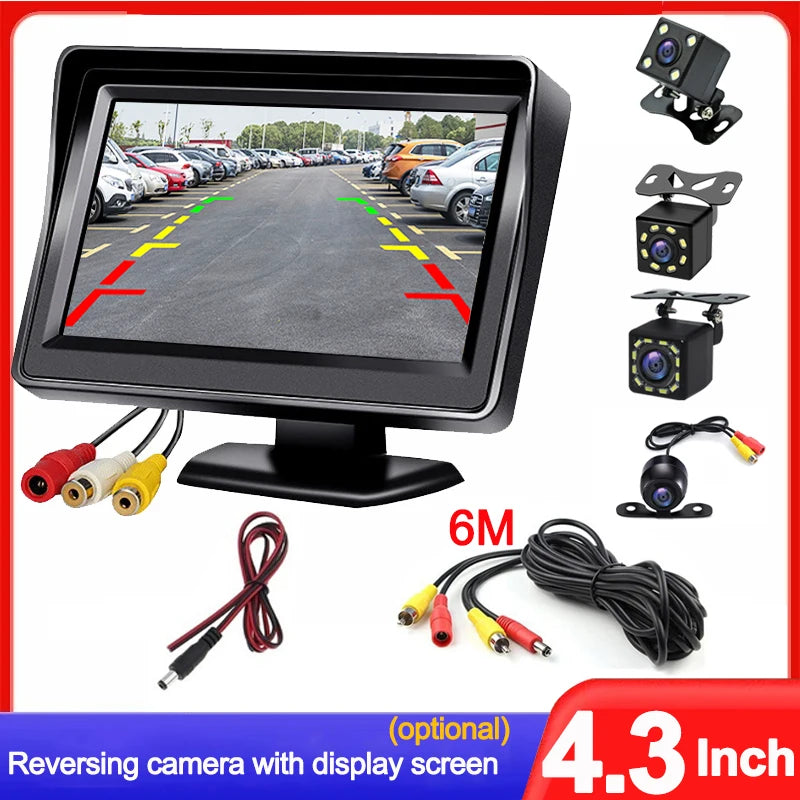 4.3 inch backup camera monitor kit with camera options