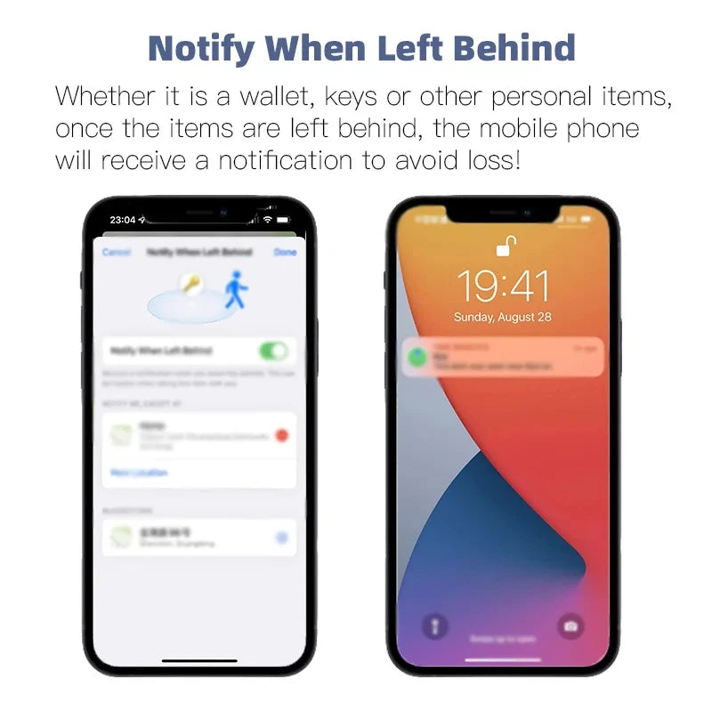 Bluetooth Item Tracker Tag, Works with the Find My App on iPhone, Replaceable Battery, Built-In Speaker, for Keys, Bags and Luggage