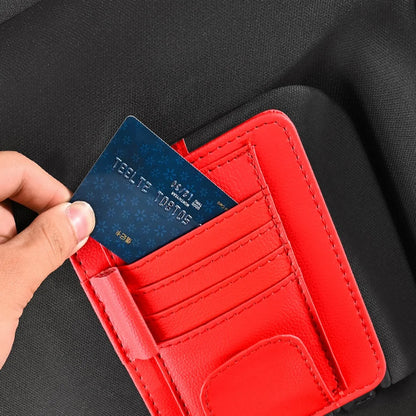 Car Sun Visor Storage Pouch — Elastic-Band Card & Cash Holder