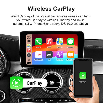 CarPlay AI Box with Android 13, Wireless CarPlay and Android Auto for Cars with Factory Wired CarPlay, 2GB RAM, 16GB or 32GB