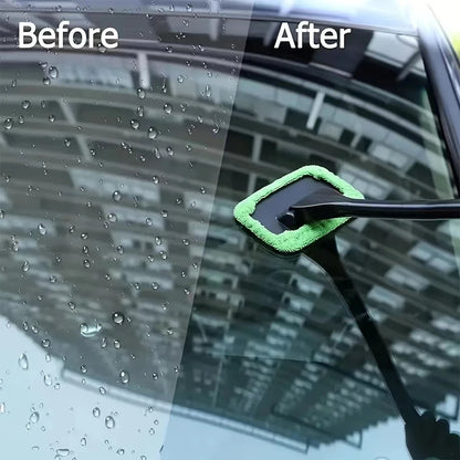 Car Windshield Cleaning Tool with Long Handle, Inside Window Cleaner with Washable Microfiber Pad, 4 Options