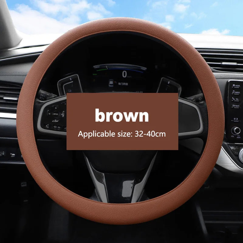 Brown silicone steering wheel cover