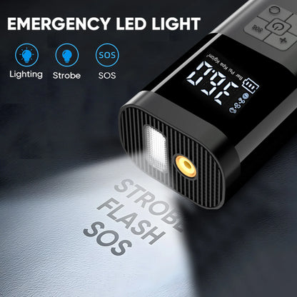 LED light on the tire inflator with light, strobe and SOS modes