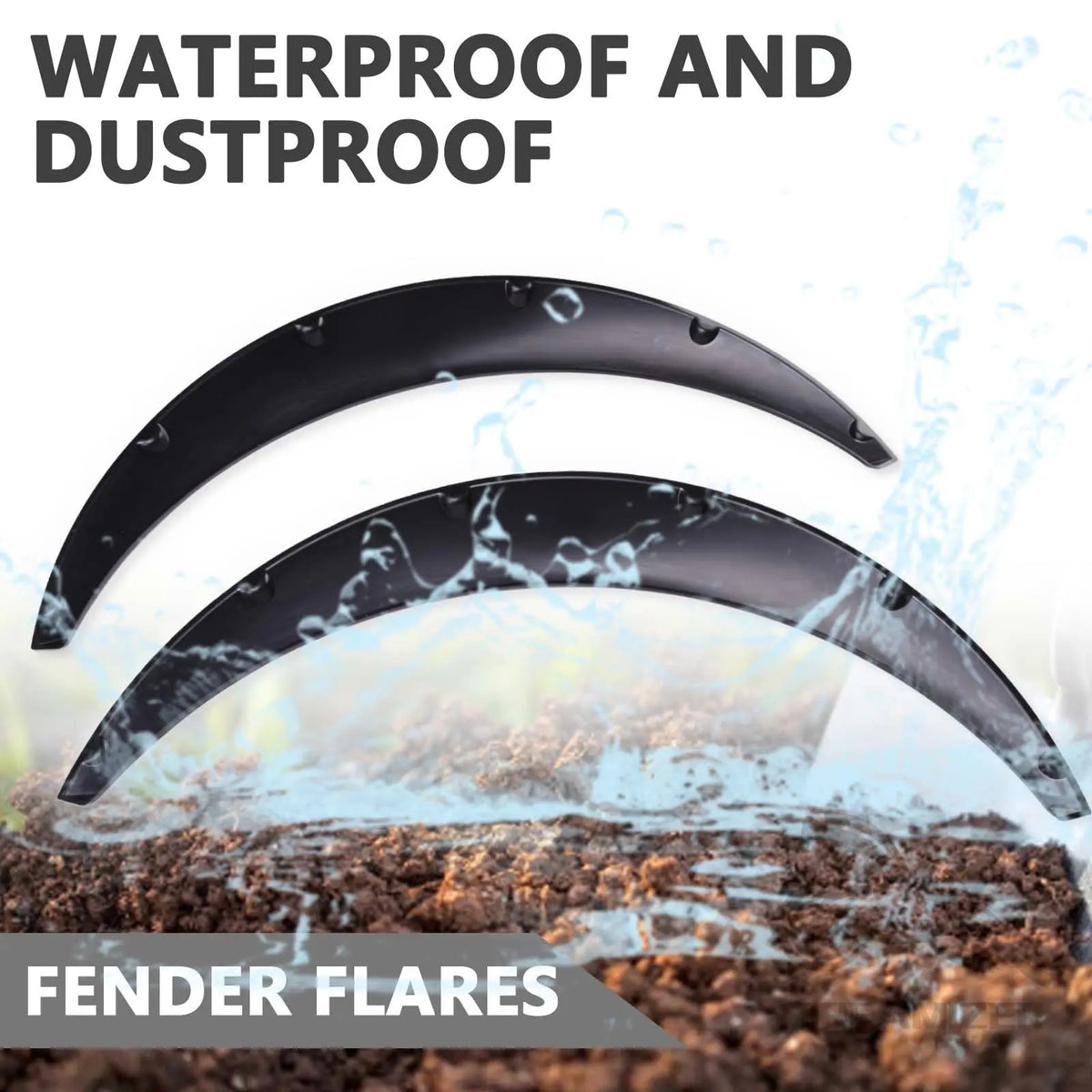 Waterproof and dustproof fender flares
