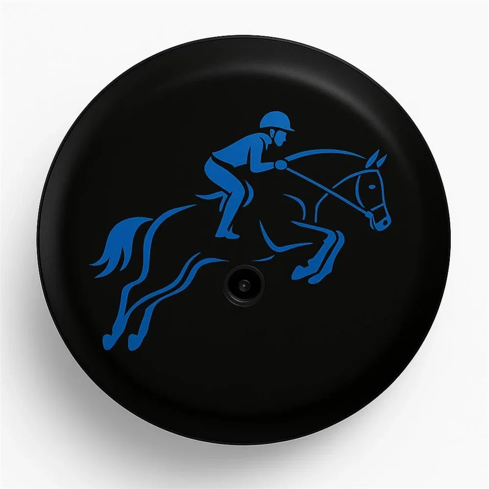 Spare Tire Cover for Jeep Wrangler with Backup Camera Hole, Sunset 4x4 Off-Road PU Leather, 15 to 18 in, Plain Black or 16 Prints