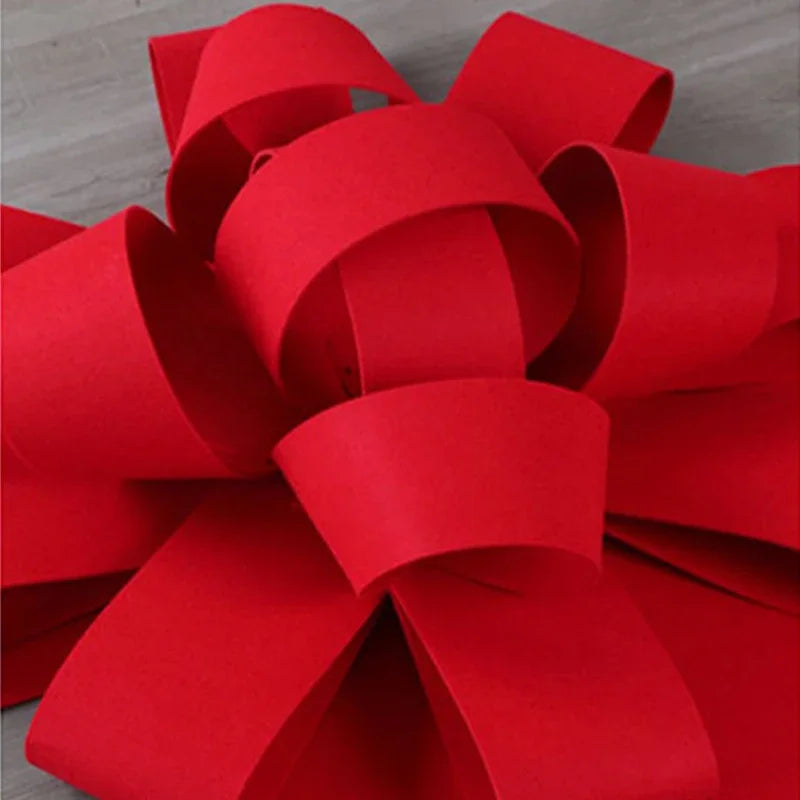 Giant Red Car Bow for New Car Gifts, Showroom Delivery and Holiday Surprises, Reusable Hood Bow with Ribbon Tails