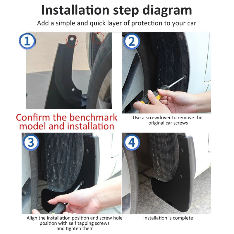 Oversized Mud Flaps for Hyundai Tucson N Line 2024-2025 (NX4), Set of 4 Front and Rear Splash Guards, Black
