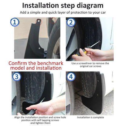Oversized Mud Flaps for Hyundai Tucson N Line 2024-2025 (NX4), Set of 4 Front and Rear Splash Guards, Black