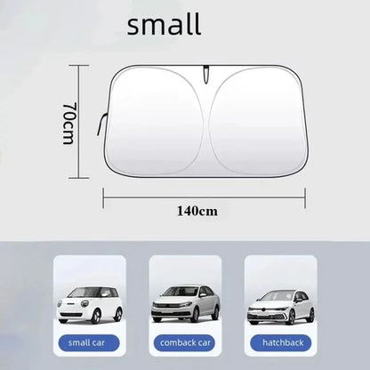 Small windshield sun shade size: 55.1 x 27.6 in (140 x 70 cm)