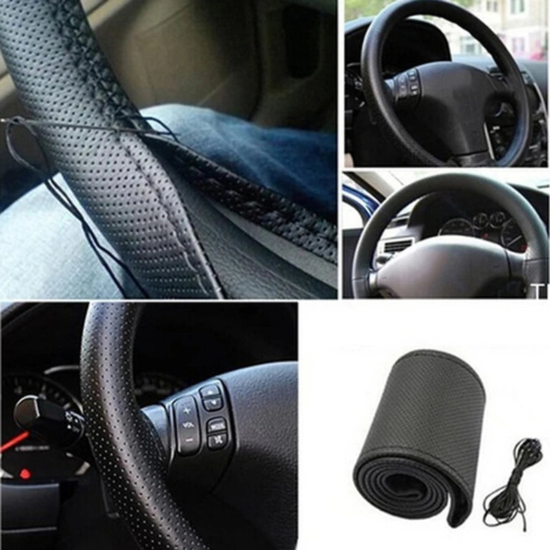 Steering wheel cover before and after installation